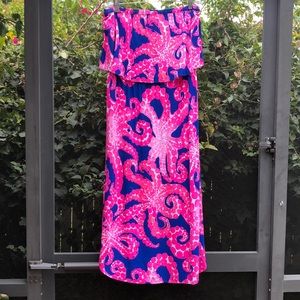 Lilly Pulitzer Octopus M’Ocean Strapless Dress